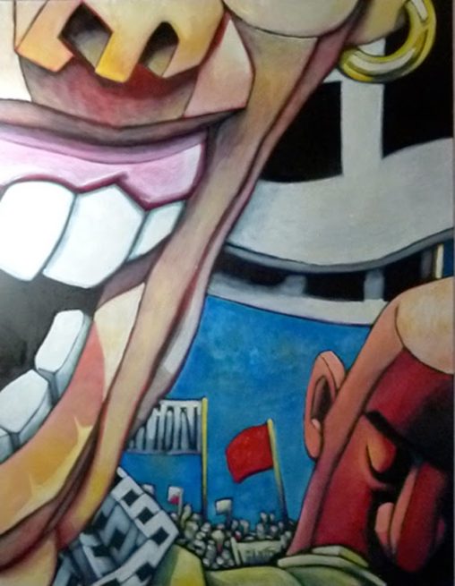 Manif bruyante vue de près