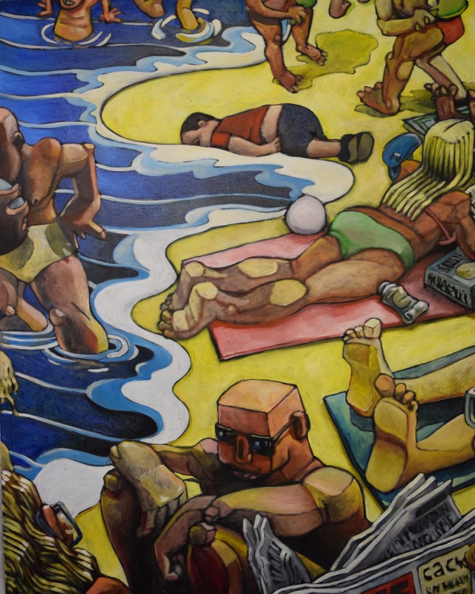 Sur la plage ensoleillée