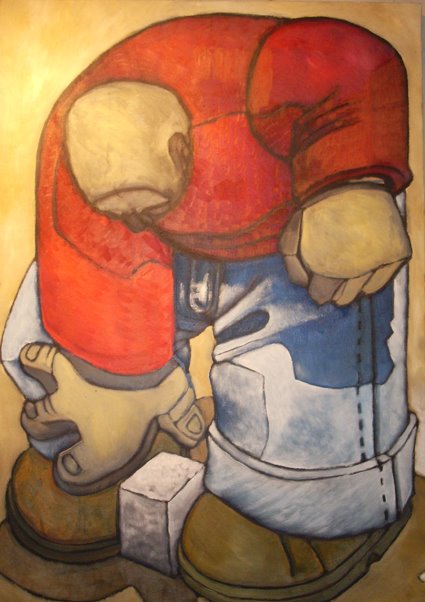 Ramasser un pavé (peinture optimiste)